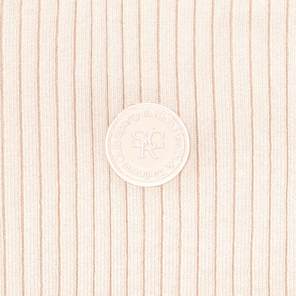 Sporty and Rich Cream Ribbed Polo Shirt - Picture 4 of 5